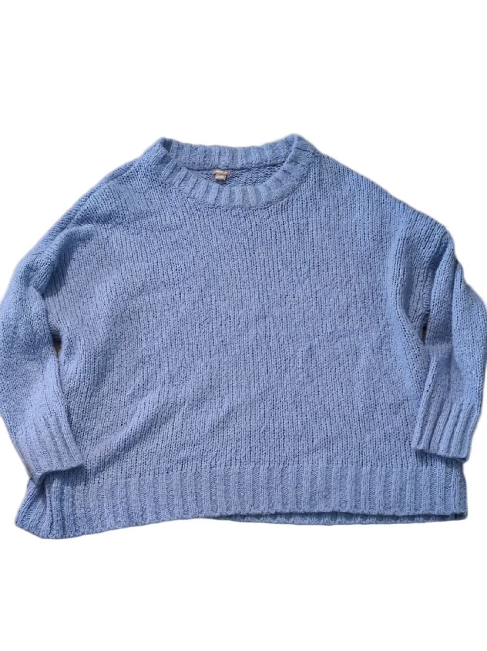 Aerie Blue Oversized Wool Blend Sweater Size Small
